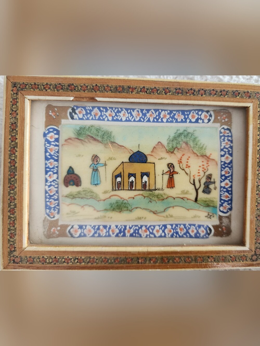 Antique PERSIAN Hand Painted On Bone Art. - Picture 2 of 7